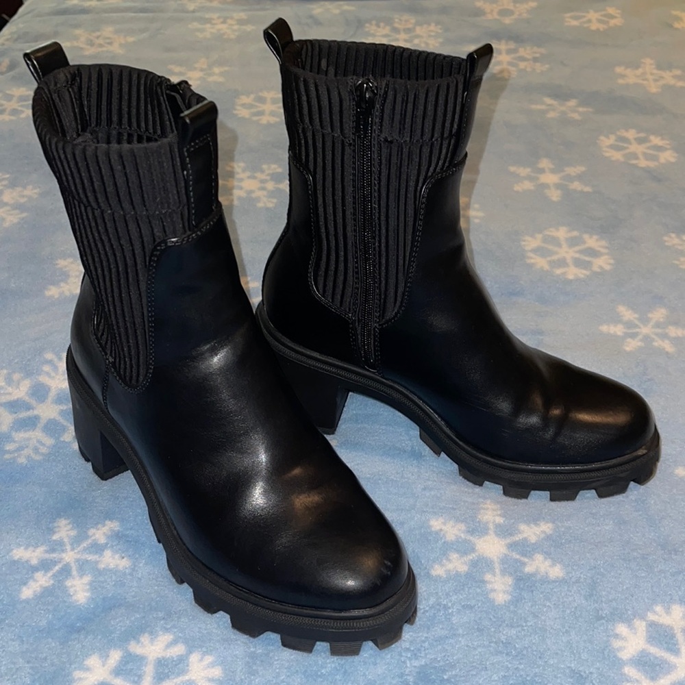 Black combat boots